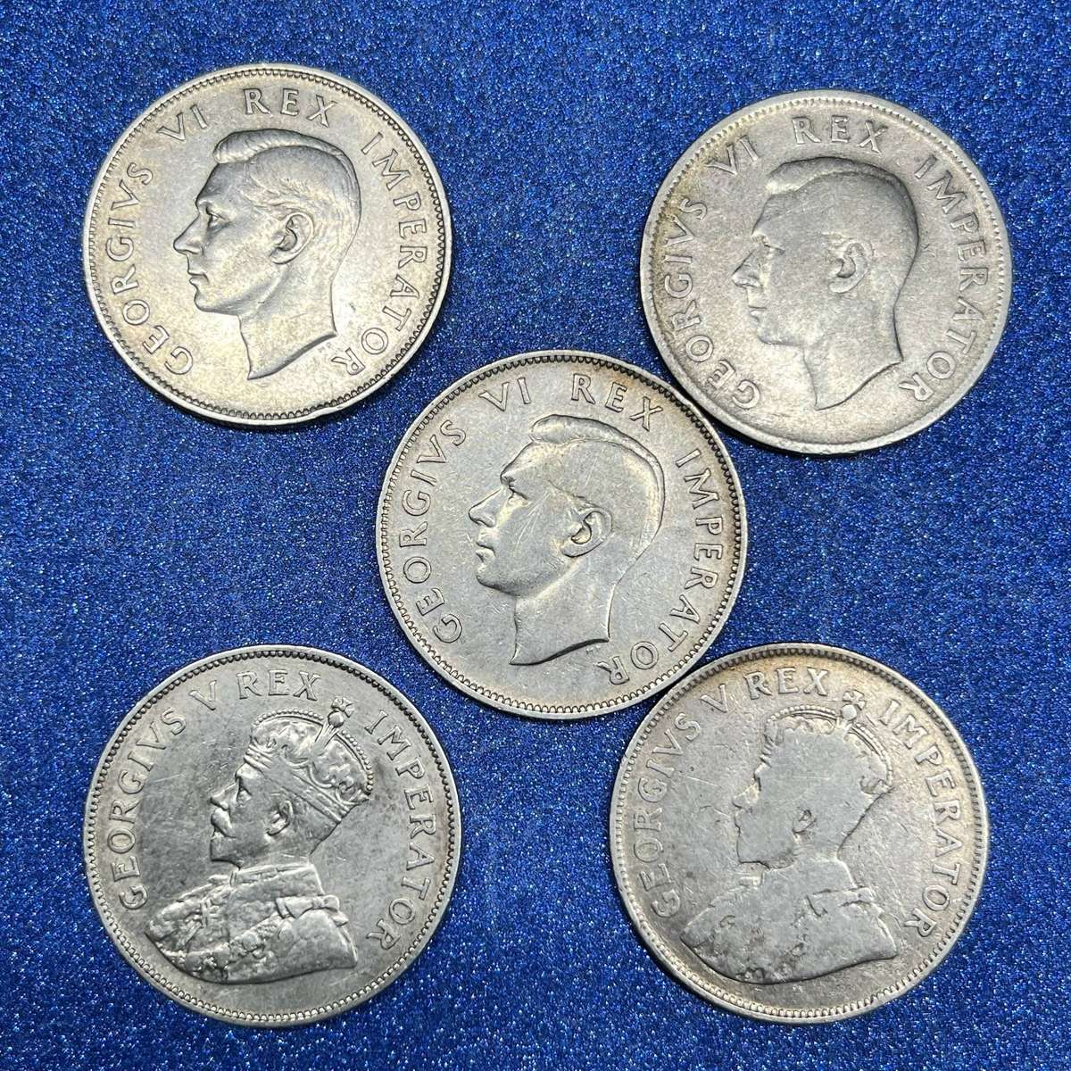  Union of SA Half-Crown Lot .800 Silver  Mixed Dates