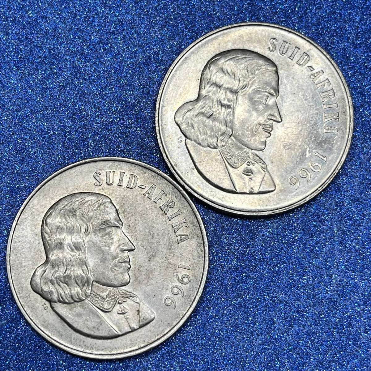  RSA Jan van Riebeeck R1 Silver Pair - 1966 .800