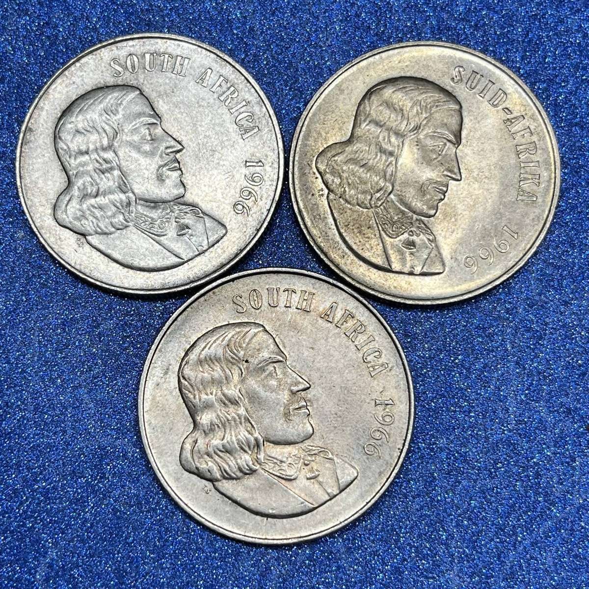 RSA R1 Jan van Riebeeck .800 Silver Trio  1966