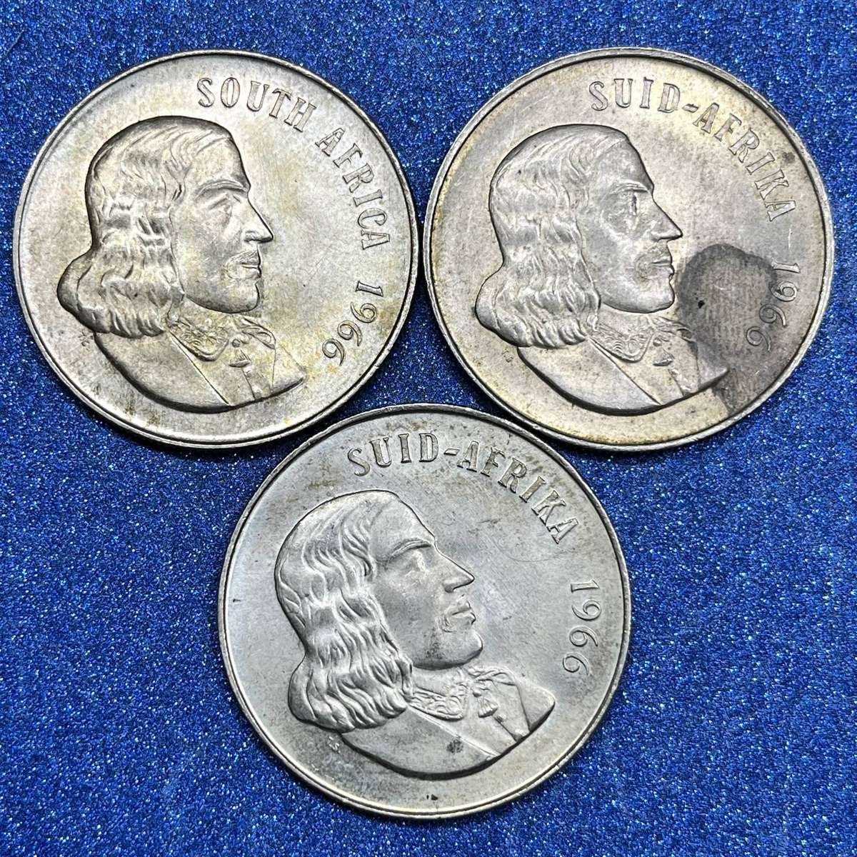  RSA R1 Jan van Riebeeck .800 Silver Trio  1966