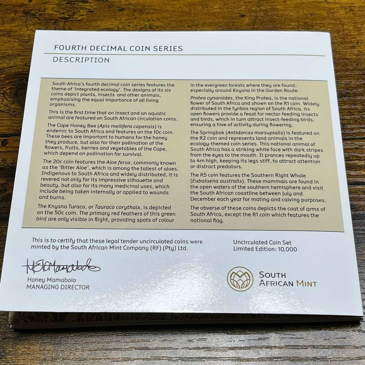  RSA 2023 Fourth Decimal Coin Series  Uncirculated SA Mint Set  Limited Edition