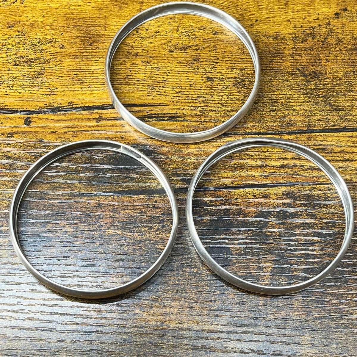925 Sterling Silver Classic Bangle Bracelets  Set of 3