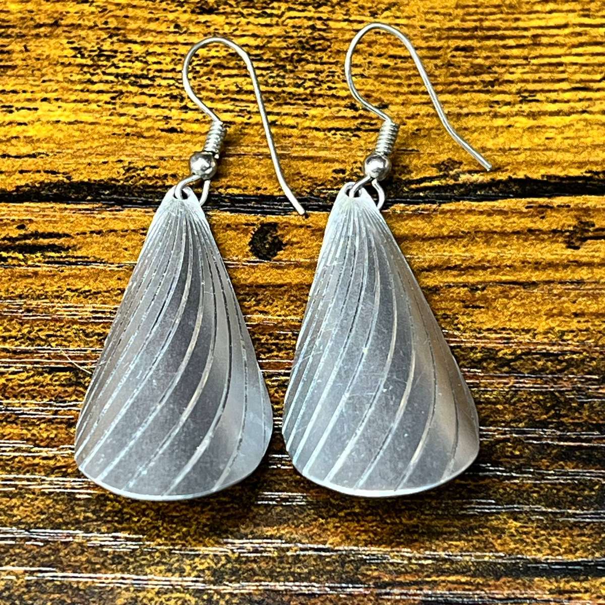 Silver-Tone Sculptural Teardrop Drop Earrings  Costume Jewellery