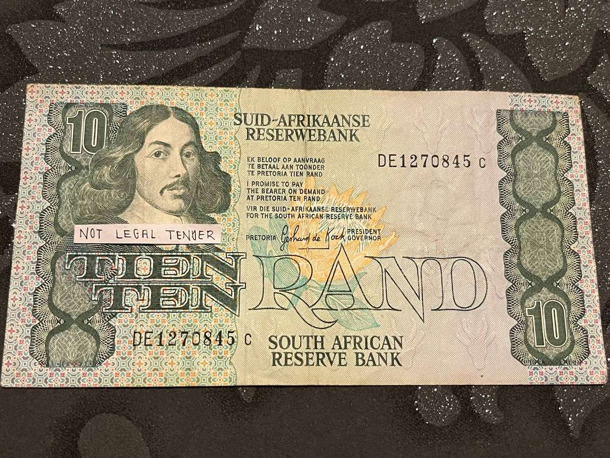 South Africa 10 Rand Note  Jan van Riebeeck  G.P.C. de Kock Signature