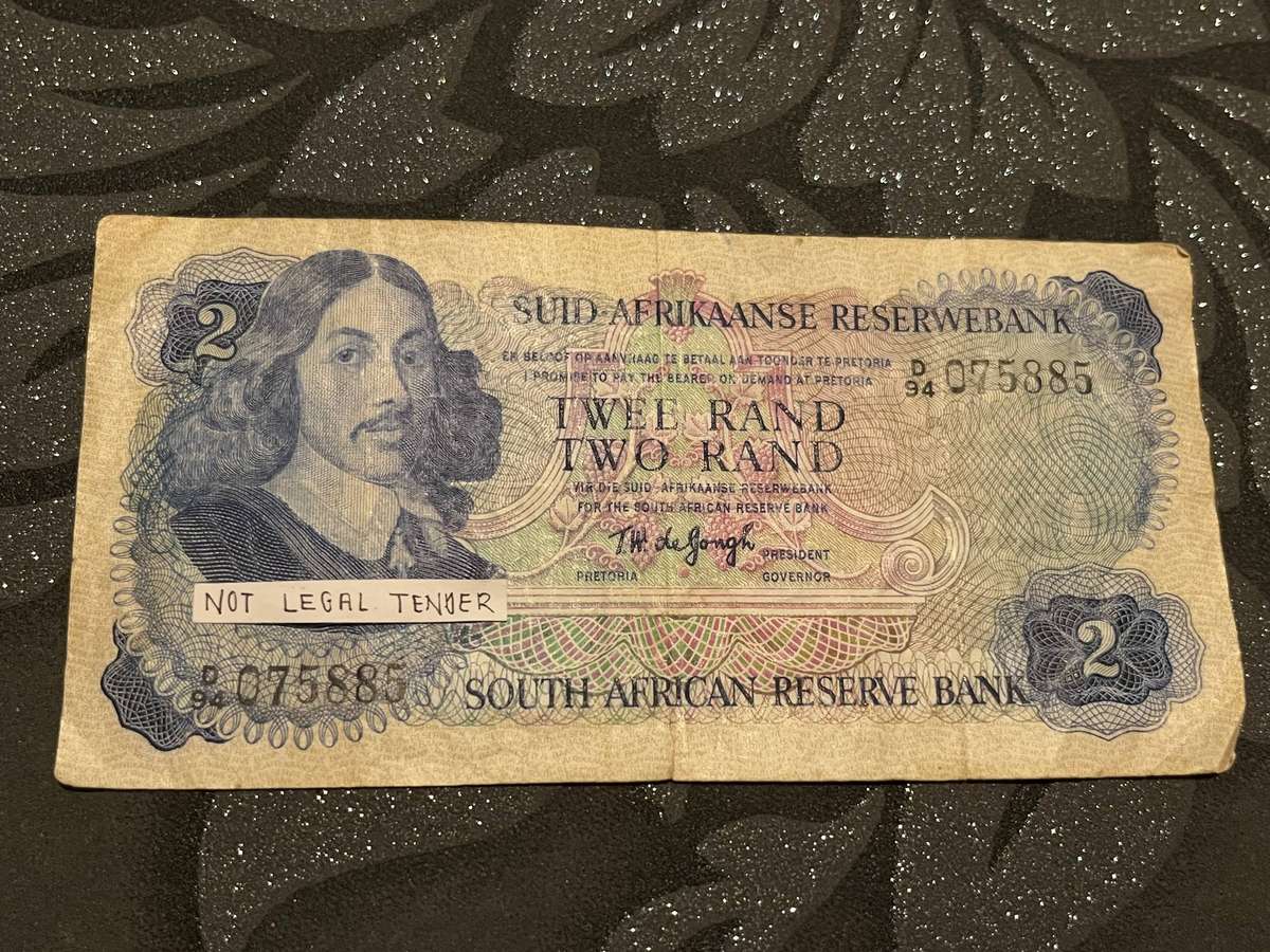 South Africa 2 Rand Note  Jan van Riebeeck  T.W. de Jongh Signature