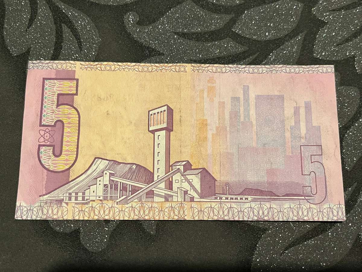 South Africa 5 Rand Note  Jan van Riebeeck  G.P.C. de Kock Signature