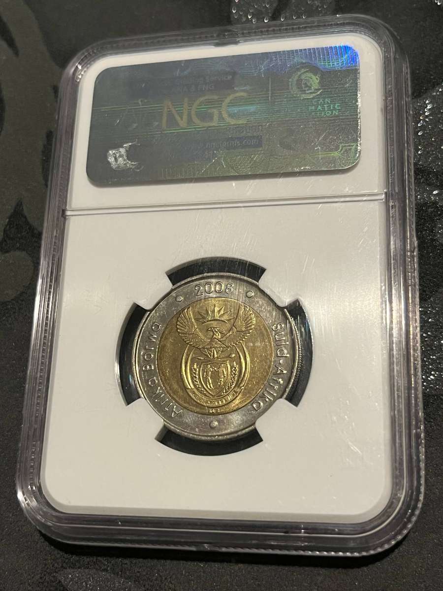 2008 South Africa 5 Rand Mandela 90th Birthday NGC MS63