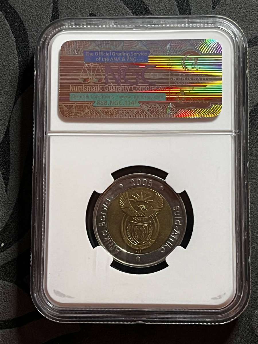 2008 R5 NGC AU58 Mandela 90th Birthday Coin