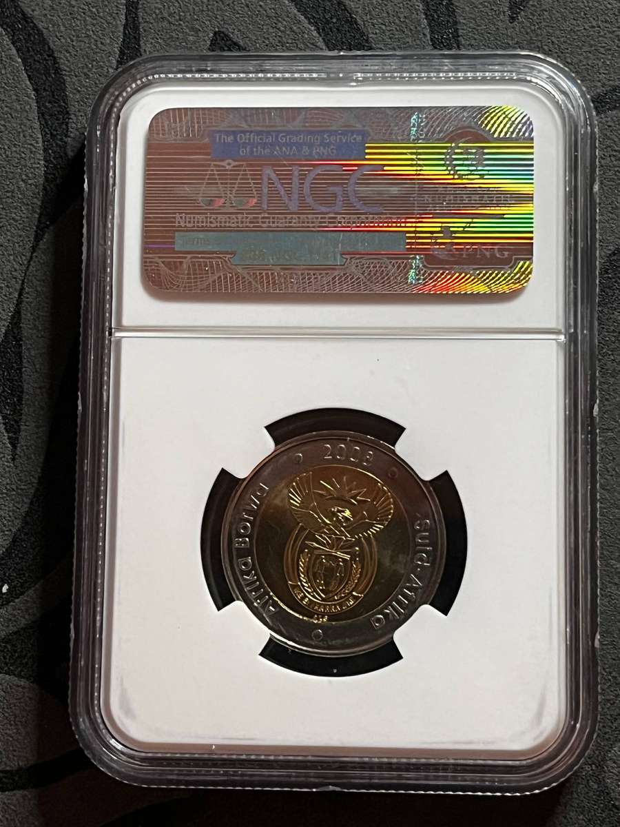 2008 R5 NGC MS66 Mandela 90th Birthday Coin