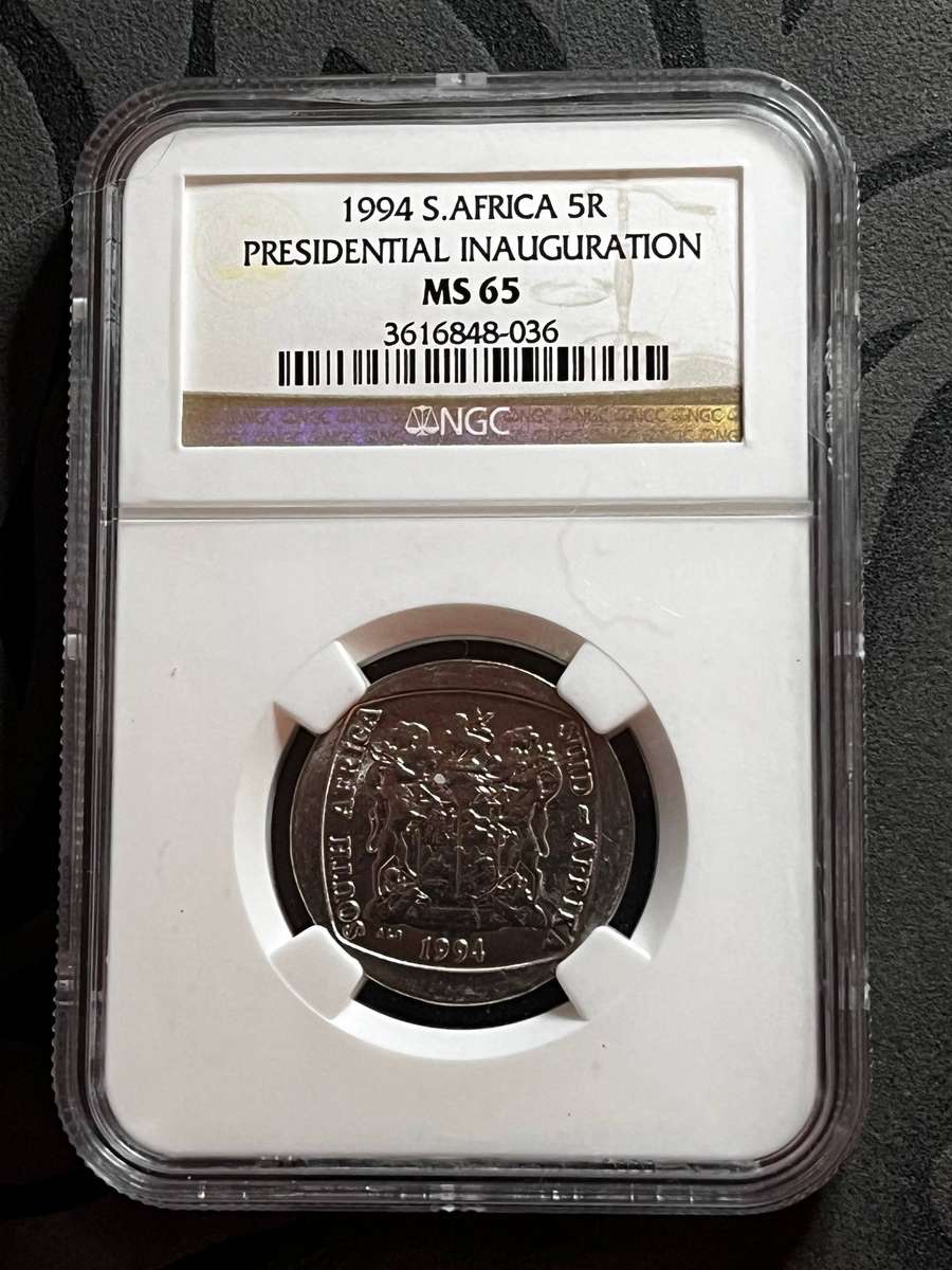 1994 R5 NGC MS65 Presidential Inauguration Coin South Africa