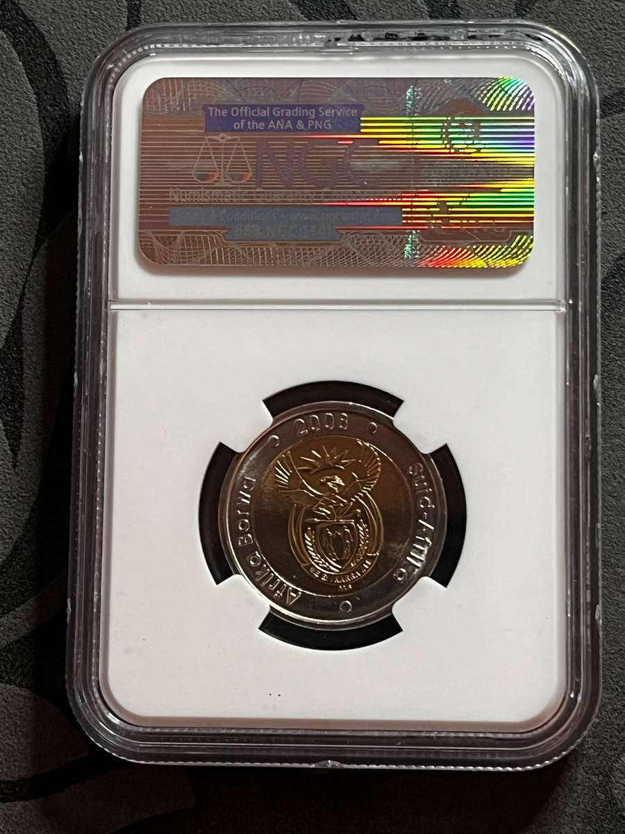 2008 R5 NGC MS66 Mandela 90th Birthday Coin