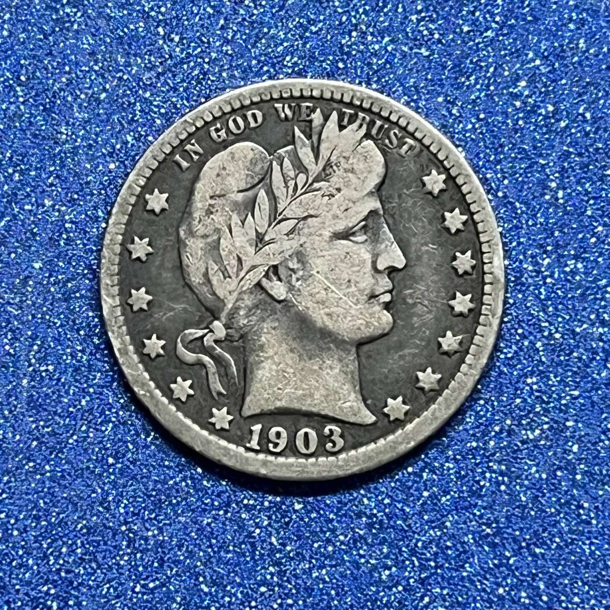  US Barber Quarter .900 Silver 1903
