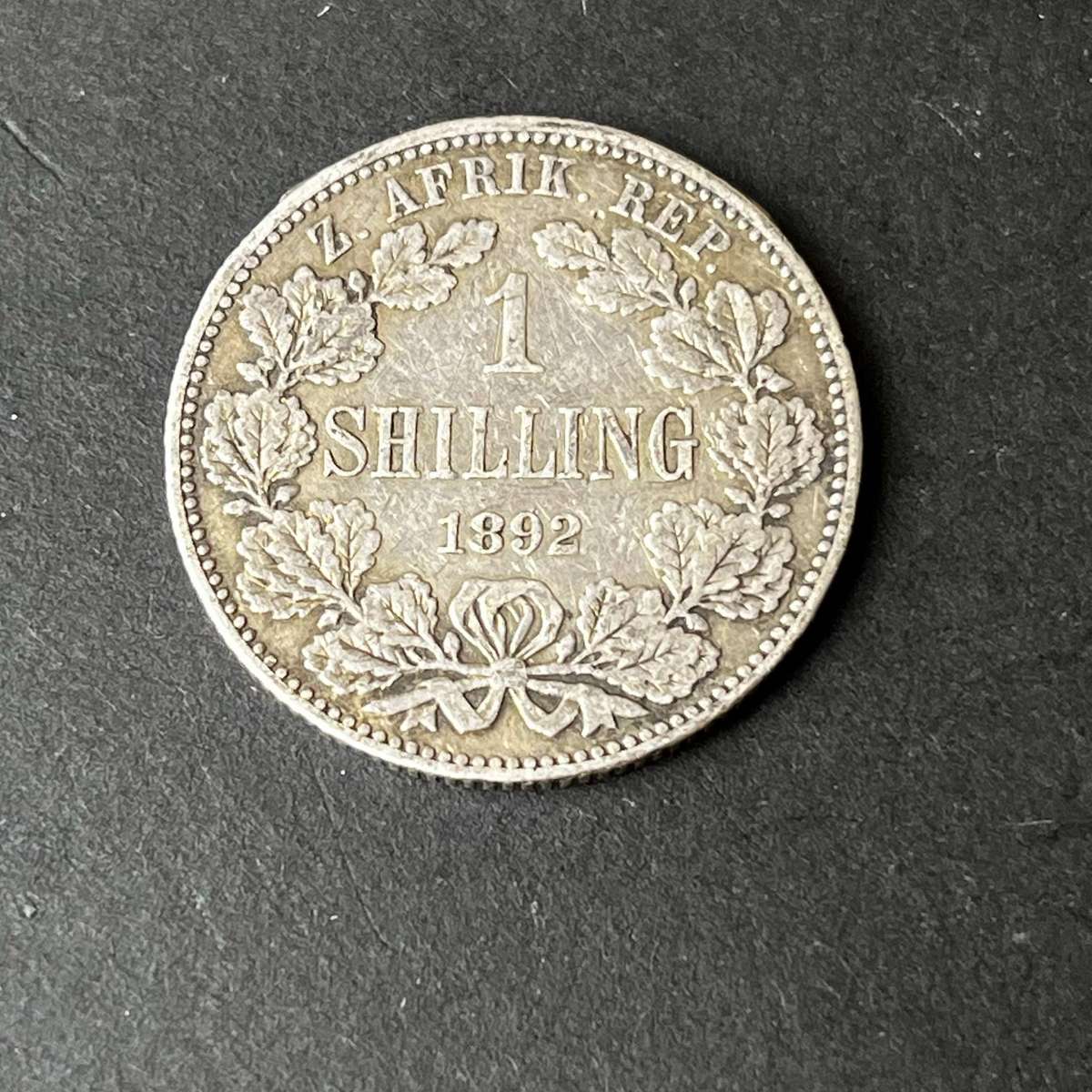 1892 ZAR 1 Shilling 925 Silver Zuid Afrikaansche Republiek Key Date