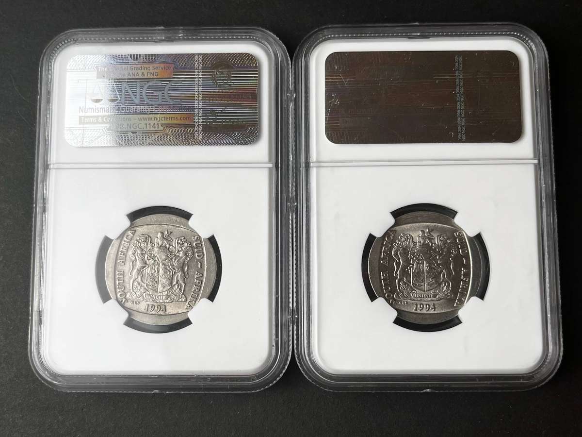  South Africa 1994 5 Rand Presidential Inauguration NGC Set x2