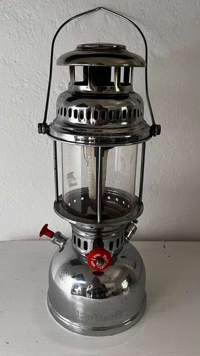 Butterfly Brand Pressure Paraffin Lamp Vintage Camping Lantern Red Mark