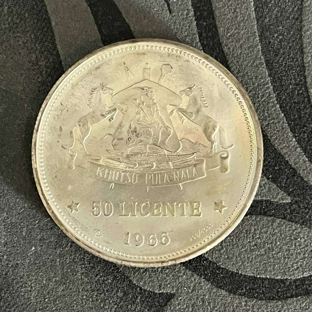  Kingdom of Lesotho  50 Licente  1966 | Silver Crown