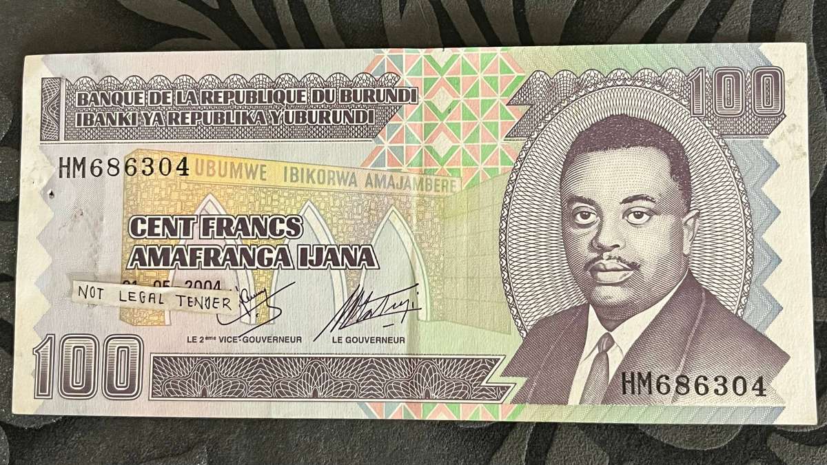 Burundi 100 Francs Banknote 2004