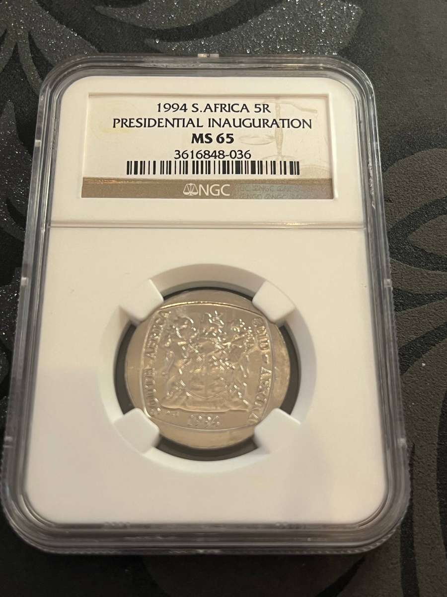 1994 South Africa 5 Rand  NGC MS65 Presidential Inauguration