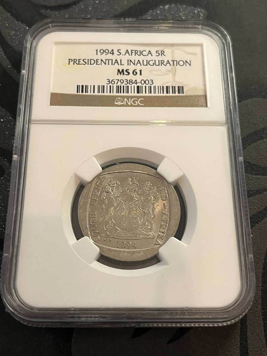 1994 South Africa 5 Rand  Presidential Inauguration  (NGC MS61)