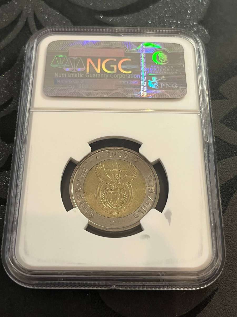 2008 South Africa 5 Rand  Mandela 90th Birthday (NGC MS63)