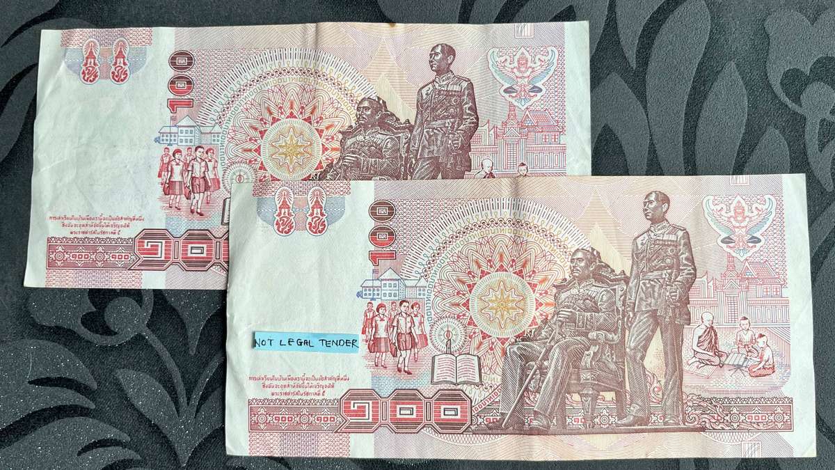 Thailand 100 Baht Banknote Pair | King Bhumibol Adulyadej | Circulated