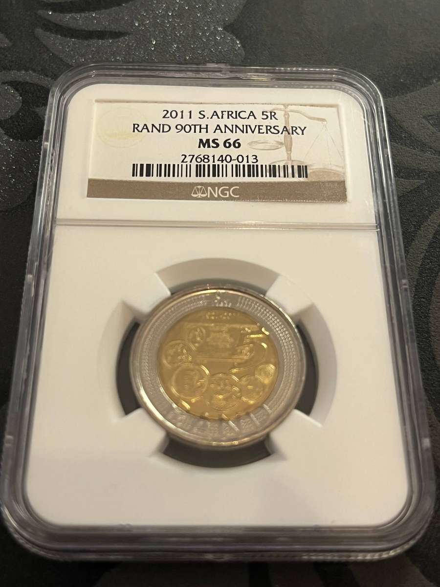 2011 South Africa 5 Rand  Rand 90th Anniversary (NGC MS66)