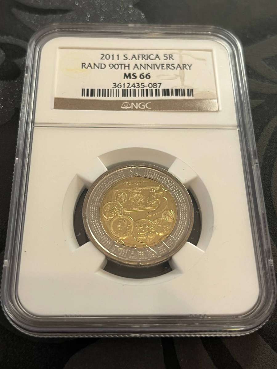 2011 South Africa 5 Rand  Rand 90th Anniversary (NGC MS66)