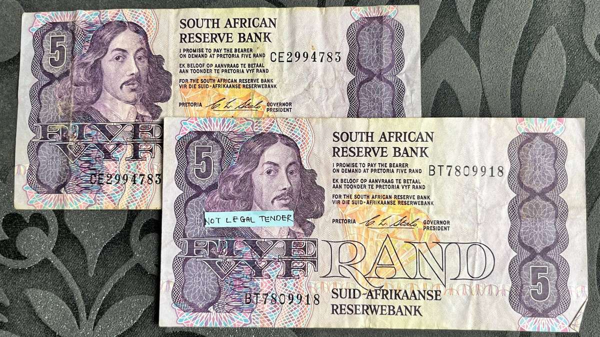 5 Rand Banknotes x2 C.L. Stals