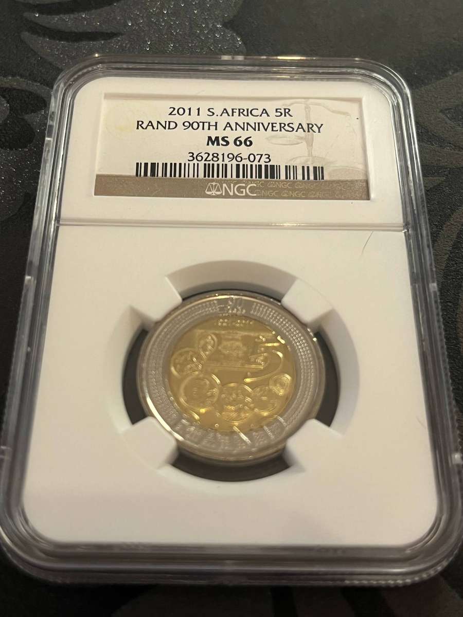 2011 South Africa 5 Rand  Rand 90th Anniversary (NGC MS66)