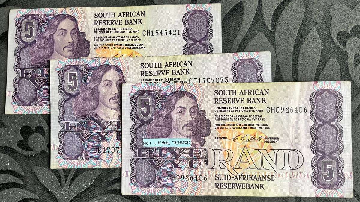 5 Rand Banknotes x3 C.L. Stals