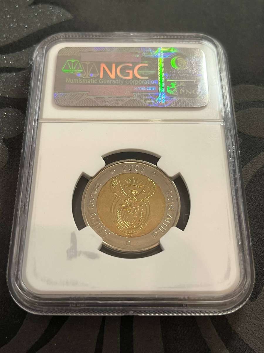2008 South Africa 5 Rand  Mandela 90th Birthday (NGC MS67)