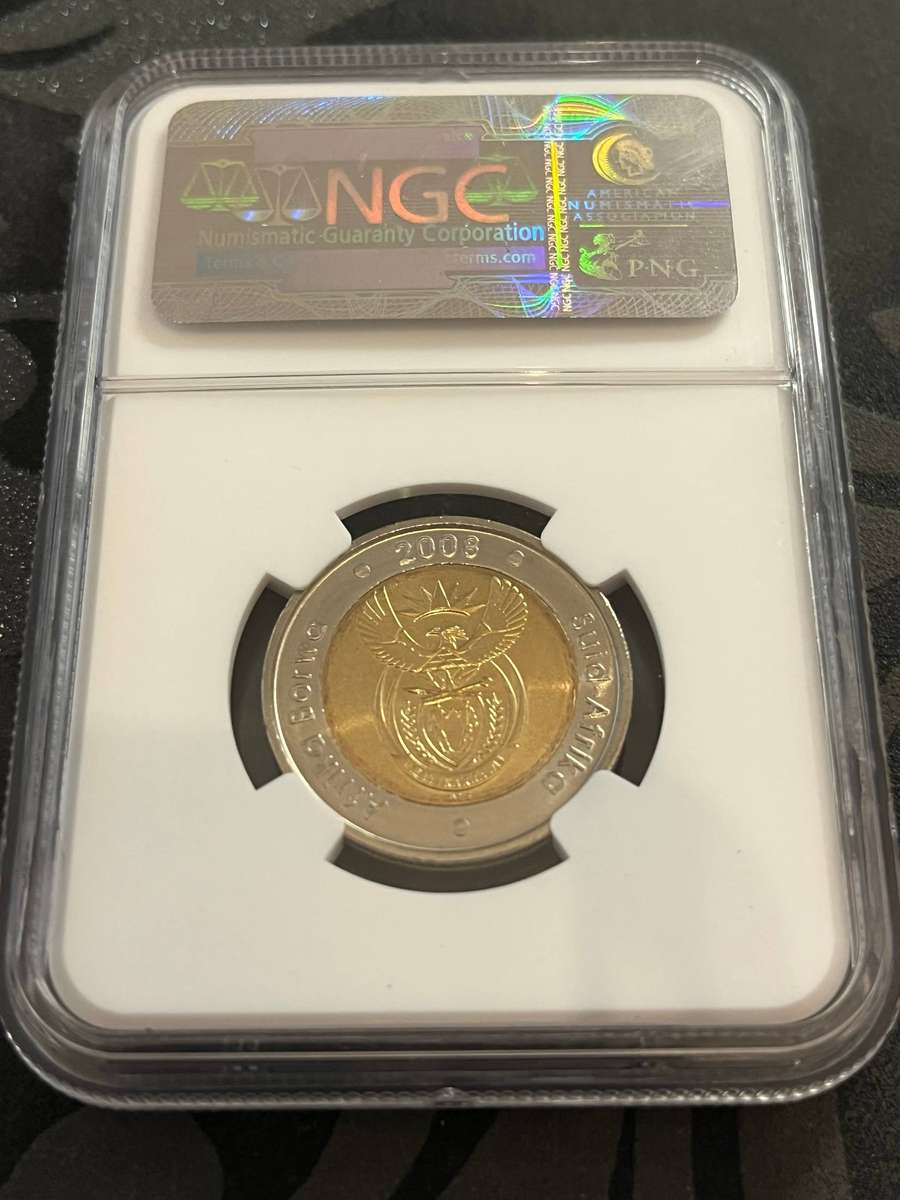 2008 South Africa 5 Rand  Nelson Mandela 90th Birthday (NGC MS66)