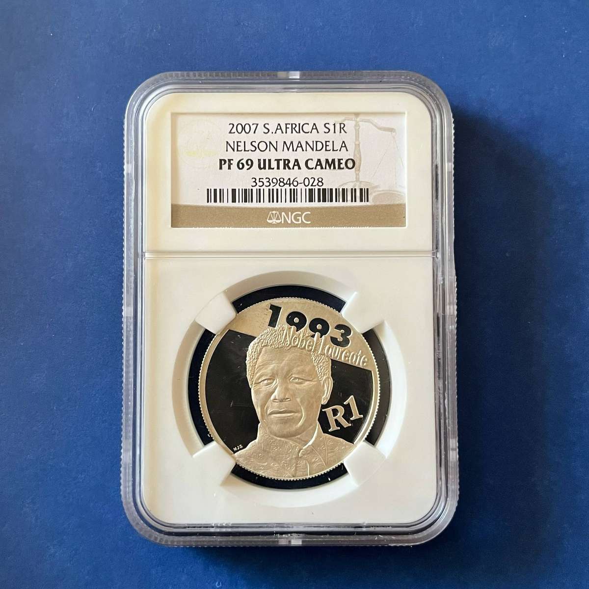  Nelson Mandela Proof Silver R1 2007 NGC PF69 Ultra Cameo