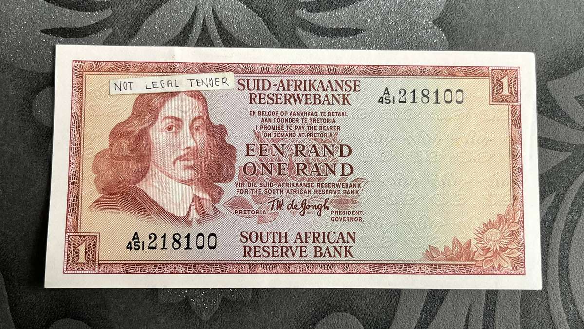 TW De Jongh South Africa 1 Rand Banknote