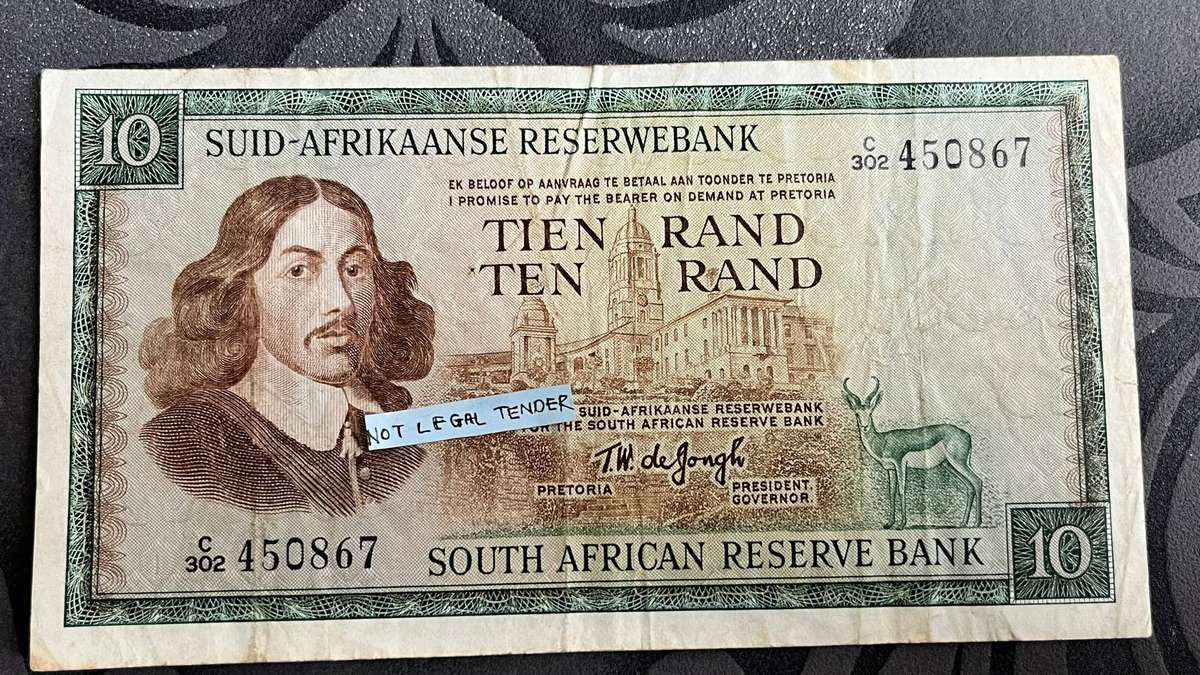 TW De Jongh South Africa 10 Rand Banknote