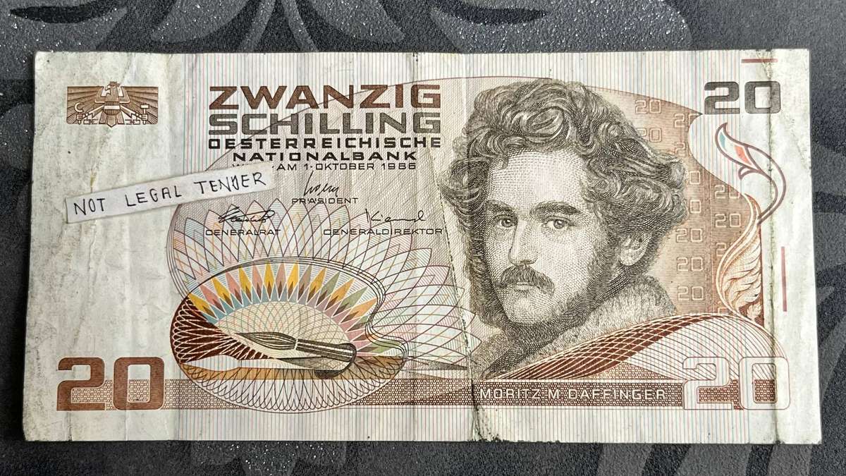 Austria 20 Schilling Banknote 1986 | Moritz Daffinger Portrait