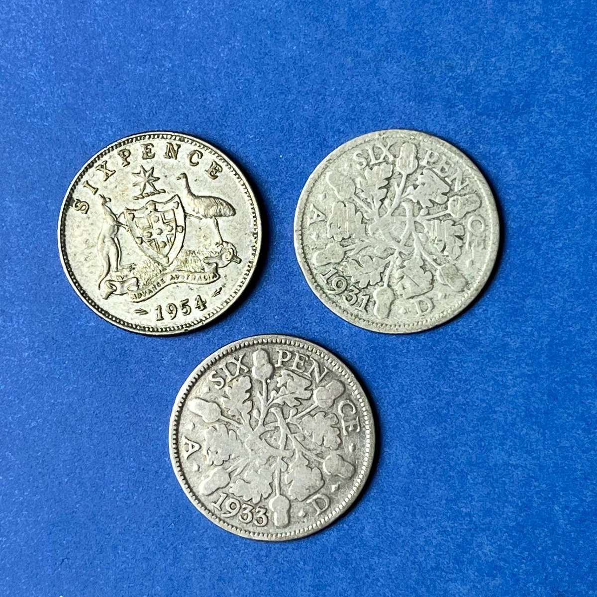  Australia Sixpence (1931, 1933, 1954)