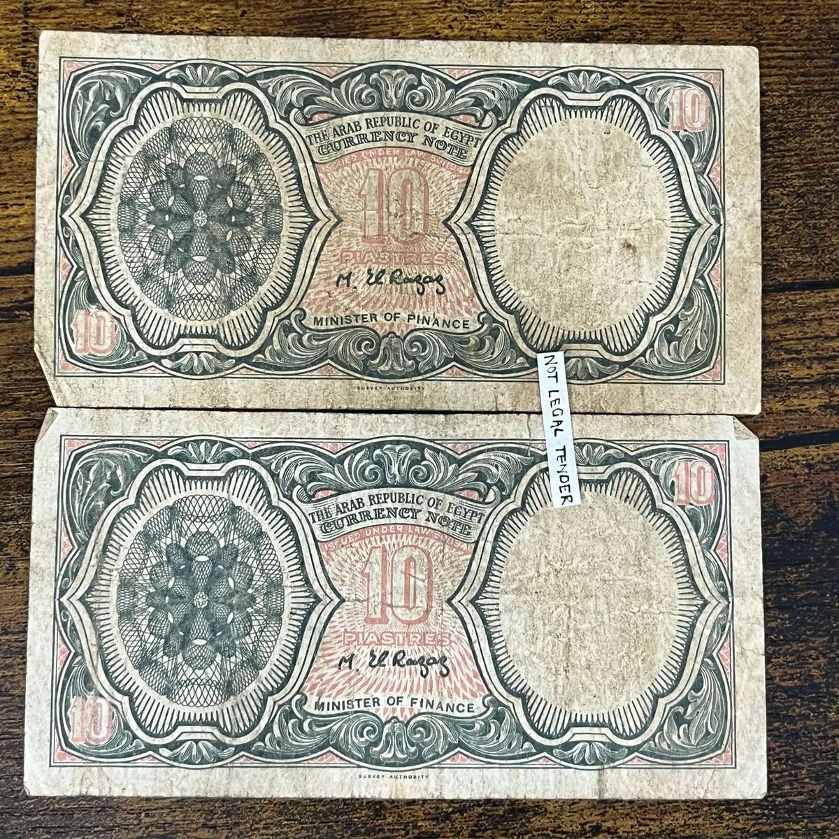  Egypt 10 Piastres x2 banknote