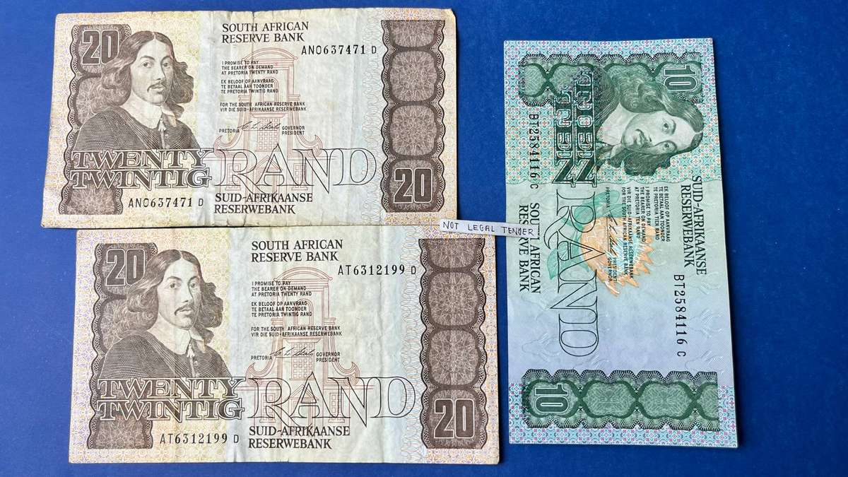 Governor C.L. Stals - 20 Rand Banknote Pair & 10 Rand Note