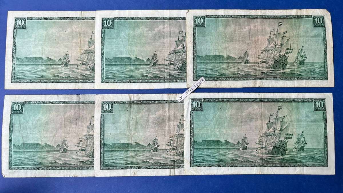  South Africa Banknote Lot  R10 Notes  T.W. de Jongh