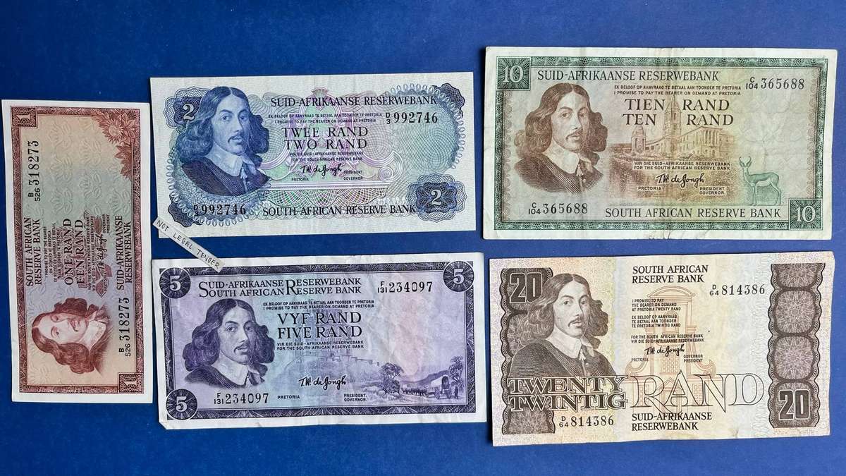  Early Reserve Bank South African Banknote Set  T.W. de Jongh