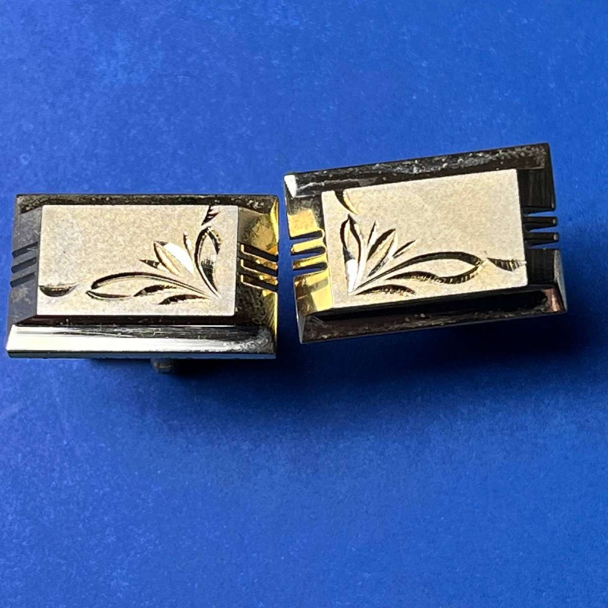  Vintage Cufflink & Tie Clip Set | Hand Engraved Formal Accessories in Presentation Box