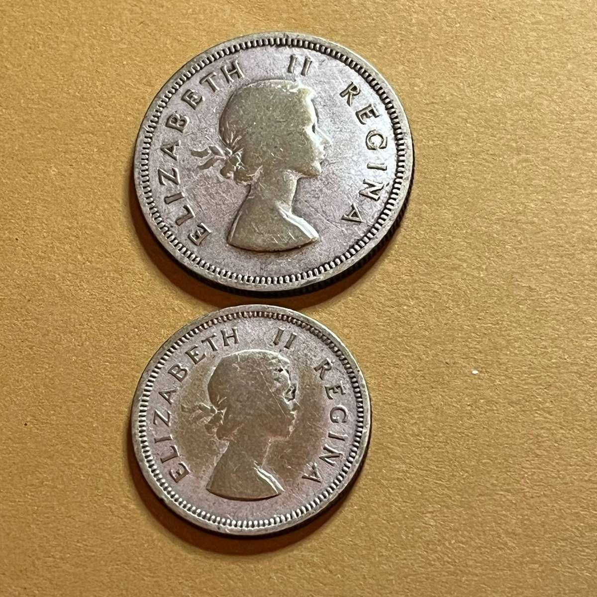 1956 & 1959 South Africa Silver Pair  Elizabeth II Pre-Decimal Set