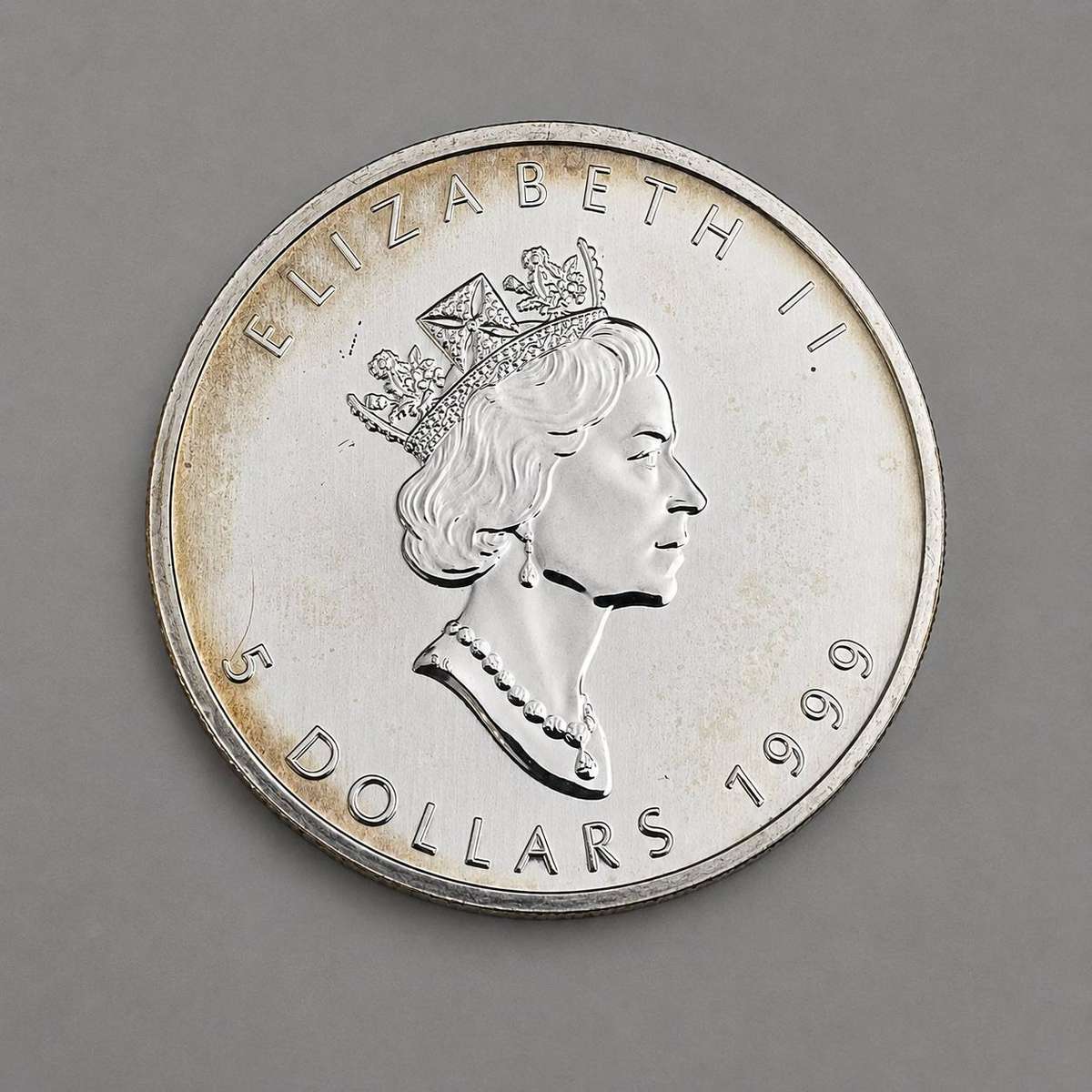  Canada Elizabeth II 1999 Silver Maple Leaf 5 Dollars 1 oz .9999 Fine Silver