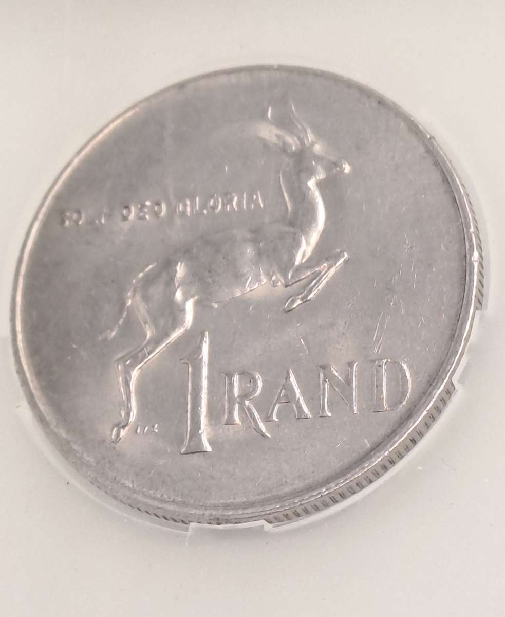 1990 South Africa 1 Rand Pieter W. Botha -SANGS Graded AU55