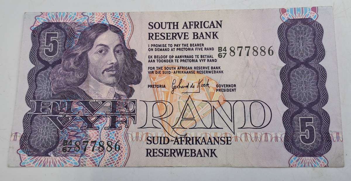 1984 South Africa 5 Rand Bank Note -GPC de Kock 2nd Issue Excellent condition