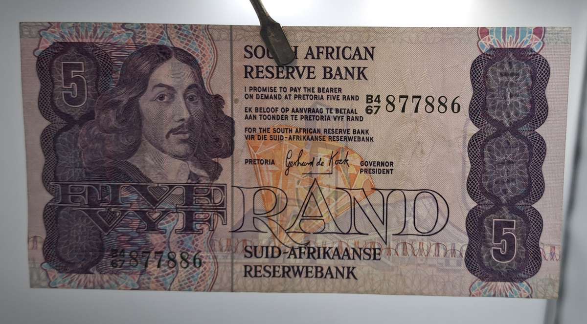 1984 South Africa 5 Rand Bank Note -GPC de Kock 2nd Issue Excellent condition