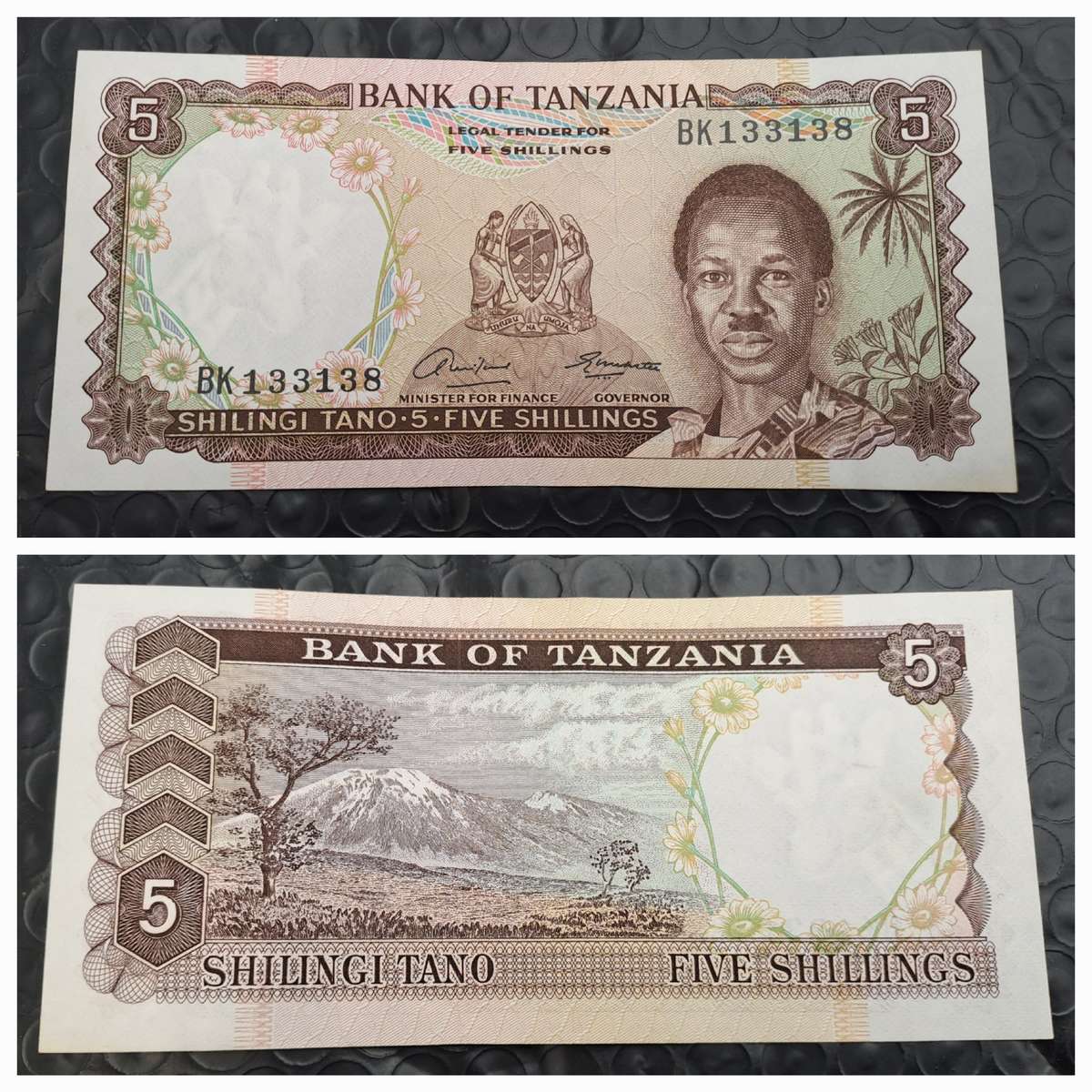 1966  Tanzania  5 Shillings Bank Note-UNC