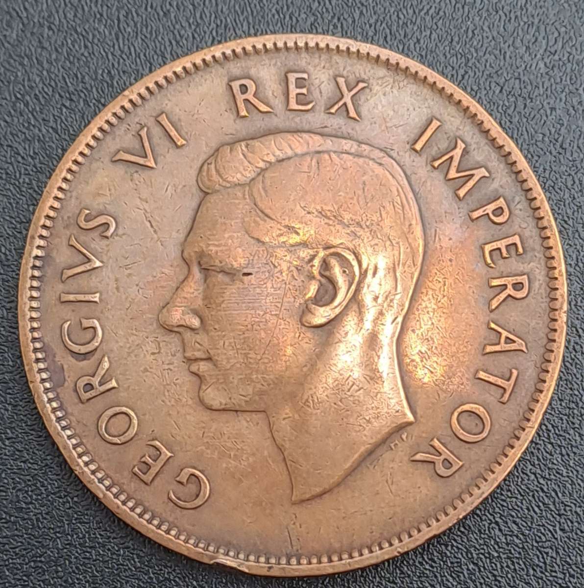 1937 South Africa  1 Penny - George VI Rex Imperator
