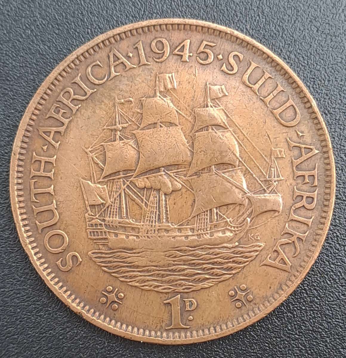 1945  South Africa  1 Penny - George VI Rex Imperator